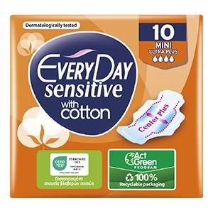 EveryDay Дамски превръзки с крилца Sensitive Mini, 10 бр (intr-6765665)