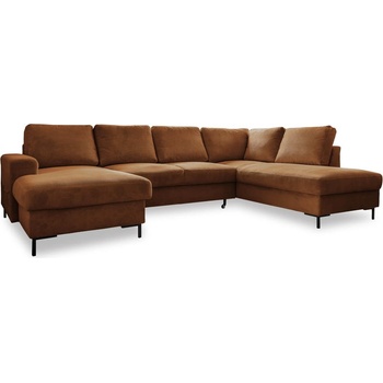 Miuform Оранжево-кафяв разтегателен ъглов диван от рипсено кадифе (десен ъгъл) Lofty Lilly - Miuform (1082ON31)