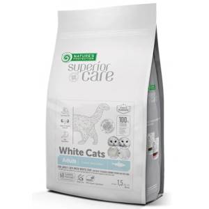 Nature's Protection Nature's Protection CAT Superior Care White Cat Adult - пълноценна храна, без зърно, с херинга за израснали котки с бяла козина, 1, 5 кг, Литва