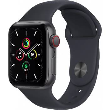 Apple Watch SE LTE Space Šedá Aluminium 40mm Sportovní řemínek Černá MKR23FD/A