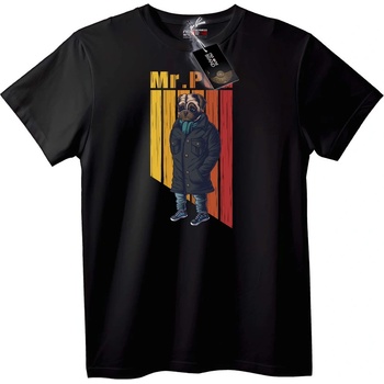 NOONEBRAND Тениска Mr. P Градски Мопс - M, Black