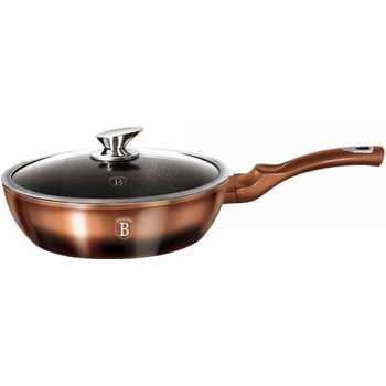 BerlingerHaus Metallic Line Rose Gold Noir BH-1891 Panvica wok s mramorovým povrchom 28 cm