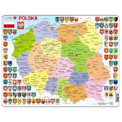 Puzzle Larsen 1 dielik Skladačka Mapa Poľsko politická 70 dielikov