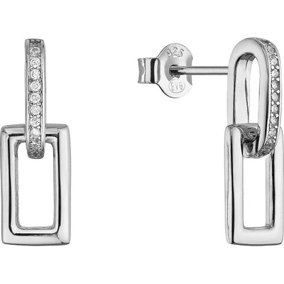 Evolution Group Stříbrné náušnice dvojité oválky 11783.1