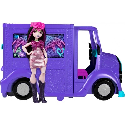 Mattel Monster High Doll Draculaura & Fangtastic Rockin' Food Truck Playset HXH83