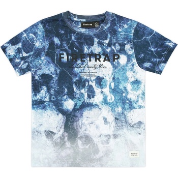 Firetrap Детска тениска Firetrap Sub T Shirt Junior Boys - Blue Skull