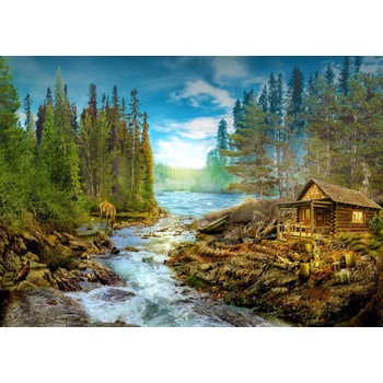Enjoy - Puzzle A Log Cabin by the Rapids 1000 - 1 000 piese