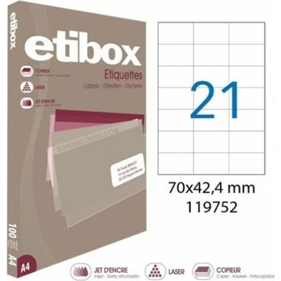 Etikety univerzálne 70x42,4mm Etibox A4 100 hárkov AG119752