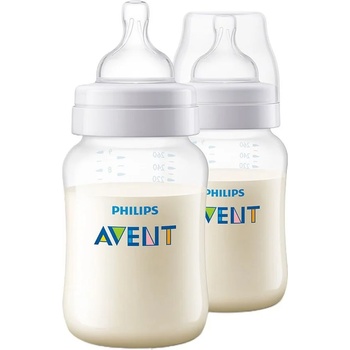 Philips Шишета Philips Avent - Anti-Colic Classic, с биберон 1 м+, 260 ml, 2 броя (SCY103/02)