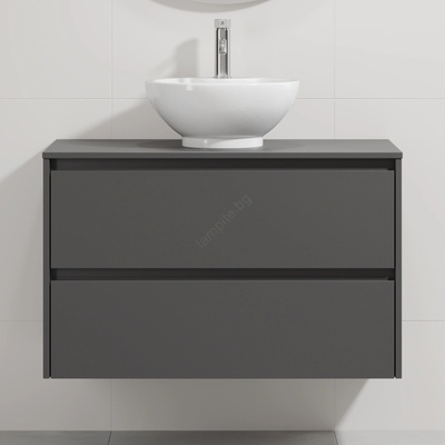 Bath Deluxe Шкаф за баня с мивка TRONDHEIM/DRAMMEN 90x57x46 см антрацит/бял (SETBT0152B)