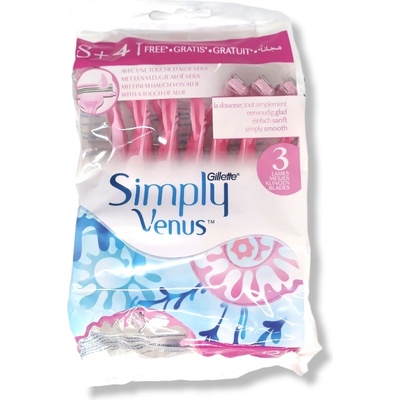 Gillette самобръсначка дамска, Simply Venus, 8 броя + 4 подарък