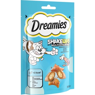 Dreamies Shakeups Multivitamins Snacks Seafood Festival tuniak losos krevety 6 x 55 g
