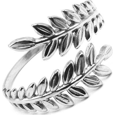 Steel Jewelry Prsten LÍSTKY Chirurgická ocel RI240238