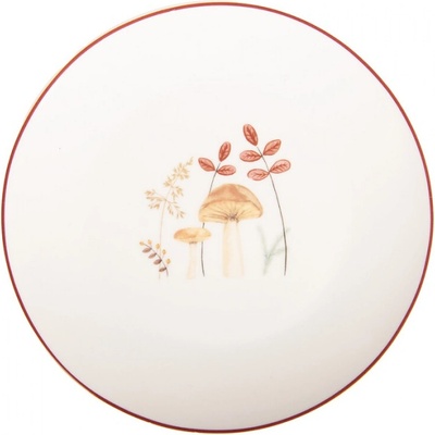 Porcelánový talíř s podzimním motivem přírody a houbiček Little Fall Jewels 20 cm
