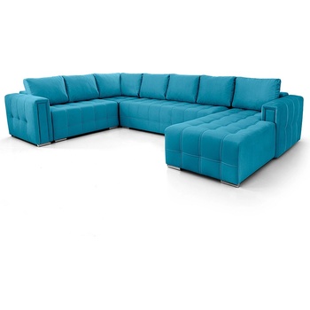 Мебели КАМБО Ъглов диван Мелбърн 2+3+2 дамаска тюркоаз Spark 10