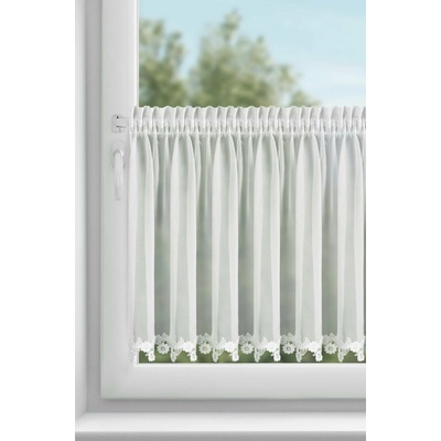 EUROFIRANY KRÁTKÁ ZÁCLONA NA PÁSCE LILI 150X60 CM BÍLÁ