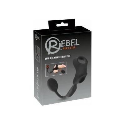 Rebellion REBEL RC Silicone System - Intimate Dual Ring with Remote Plug, Black