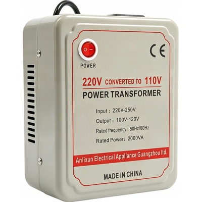 Převodník napětí 2000W 220-250V na 110-120V, elektrický transformátor