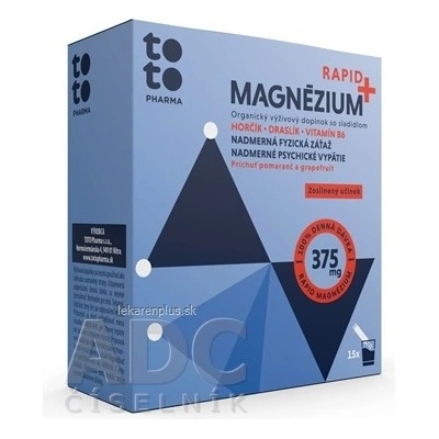 Toto Magnézium Rapid+ horčík + draslík + vitamín B6 15 vreciek