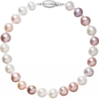 Pavona perlový náramek z říčních perel se zapínáním z bílého 14 karátového zlata 823004.3/9271B multi