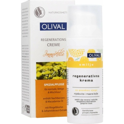 Olival Immortelle Regenerating Cream regeneračný krém pre mastnú a zmiešanú pleť 50 ml