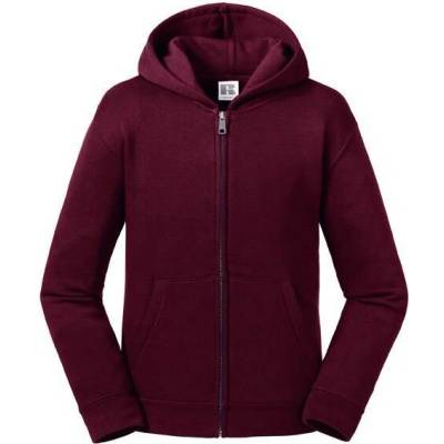 Authentic Russell children's sweatshirt with hood and zipper Burgundy