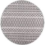 vidaXL Килим, миещ се, φ120 см, черно и бяло (337975)