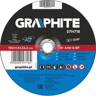 Graphite Rezací kotúč 180 x 1.6 22.2 mm 57H718