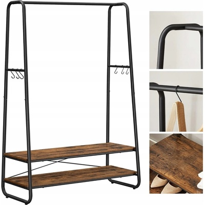 SongmicsHome Stojan na oblečení ELIAS 100 x 45 x 160 cm hnědá/černá RGR112B01 – Sleviste.cz