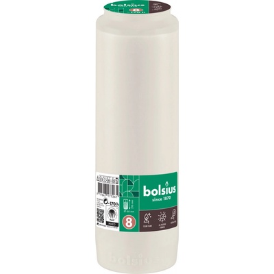 Náplň Bolsius, 170 h, 551 g, 66x216 mm, do kahanca, biela, olej