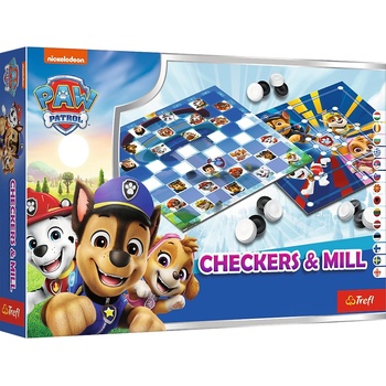 Trefl Настолна игра Checkers & Mill: Paw Patrol - Детска (2860)