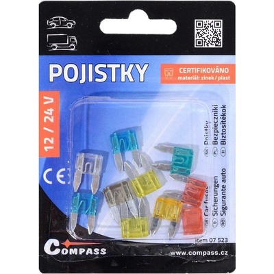 COMPASS 07523 Pojistky nožové MINI 10 ks