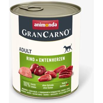 Animonda Gran Carno Adult -Консервирана храна за израснали кучета с говеждо и патешки сърца, 800 гр