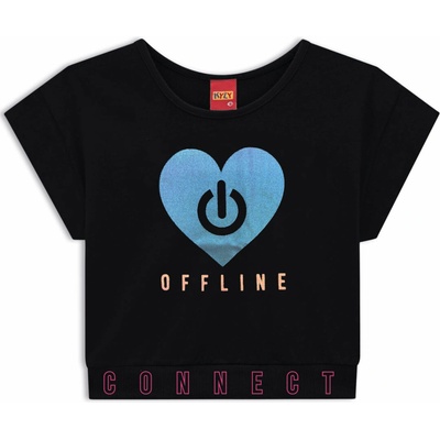 Kyly dievčenský crop top Offline čierny