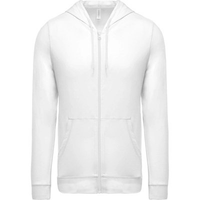 Kariban mikina K438 s kapucí na zip COT20K43800100 white