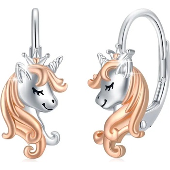 Olivie strieborné náušnice JEDNOROŽEC 9220