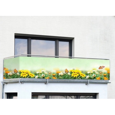 Maximex Balkonový kryt s motýly, 5m x 38 cm, baervný