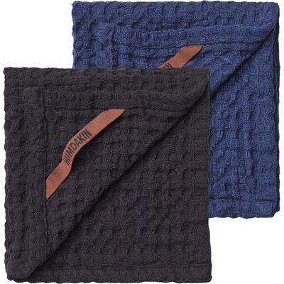 Humdakin Малки кърпи за съдове Humdakin Waffel 28 x 28 см цвят въглен и синьо 2 бр (271-105)