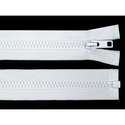 Kostený zips šírka 5 mm dĺžka 70 cm bundový Farba: 101 biela
