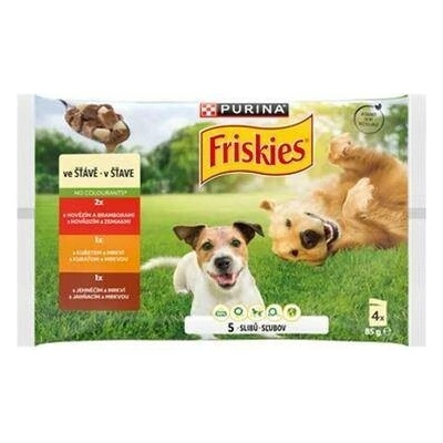 Friskies dog Adult Multipack hovädzie kura jahňa v želé 4x85 g