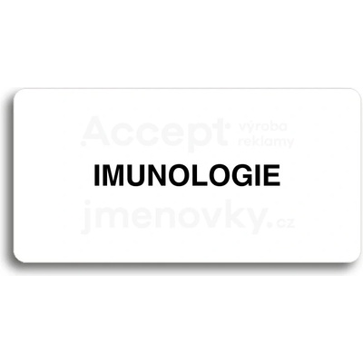 ACCEPT Piktogram IMUNOLOGIE - bílá tabulka - černý tisk bez rámečku