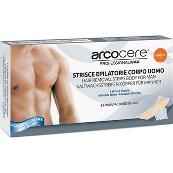 Arcocere Deepline voskové epilačné pásiky pre mužov 6 ks