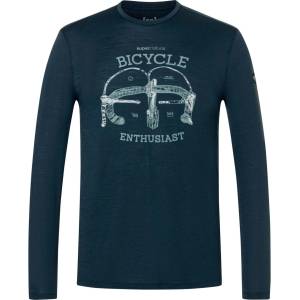 super. natural Мъжка блуза с дълъг ръкав super. natural Bike Enthusiast L/S Merino longsleeve - Blueberry / Various (216-9134-0113)