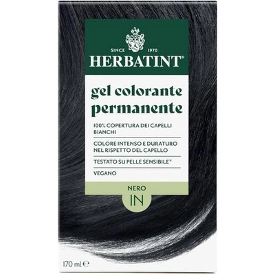 Herbatint Permanentní gelová barva na vlasy 1N Černá – 170 ml | Bez amoniaku, 100% krytí šedivých
