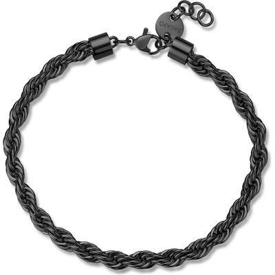 S'Agapõ Černý náramek z oceli Valis Ripple SRP94
