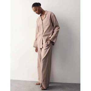 Marks & Spencer Пижама Revere с райета от чист памук Marks & Spencer бежово Marks & Spencer | Bezhov | ЖЕНИ | 8