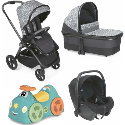CHICCO kombinovaný Mysa 3v1 Charming Grey + odrážadlo Chicco All around 2024