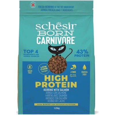 Schesir Cat Born Carnivore Adult Čerstvý sleď a losos 1,25 kg