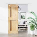 vidaXL Преплъзваща се врата 70 x 210 cm Естествено и бяло (3445107)