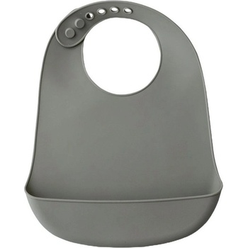 Interbaby Силиконов лигавник Interbaby - С джоб, тъмносив (SI002-76)